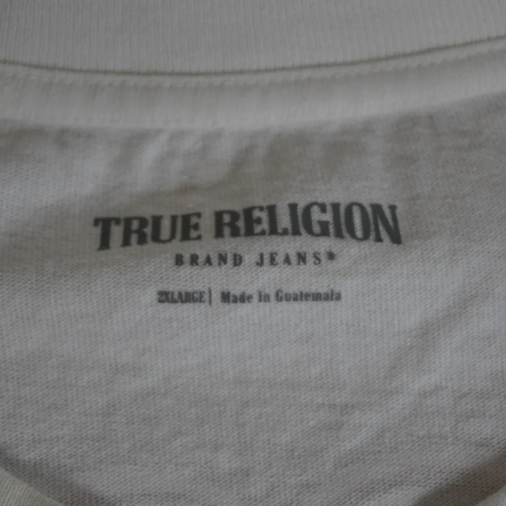 True Religion Mens World Tour Graphic T-Shirt White 2XL Dove Retro Logo Tee